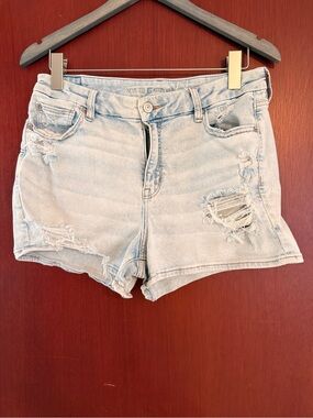 American Eagle Outfitters Light Wash Distressed Denim Shorts